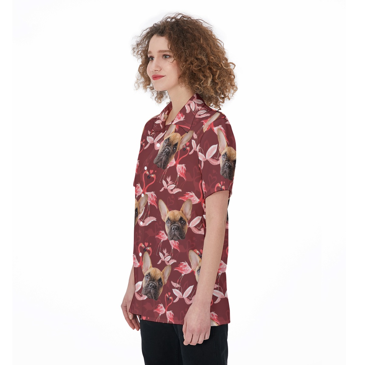 Women's Custom Dog Face Hawaiian Shirt