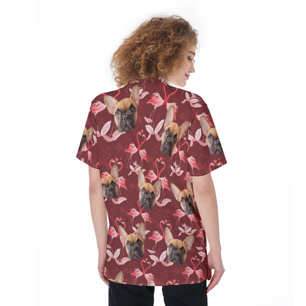 Women's Custom Dog Face Hawaiian Shirt