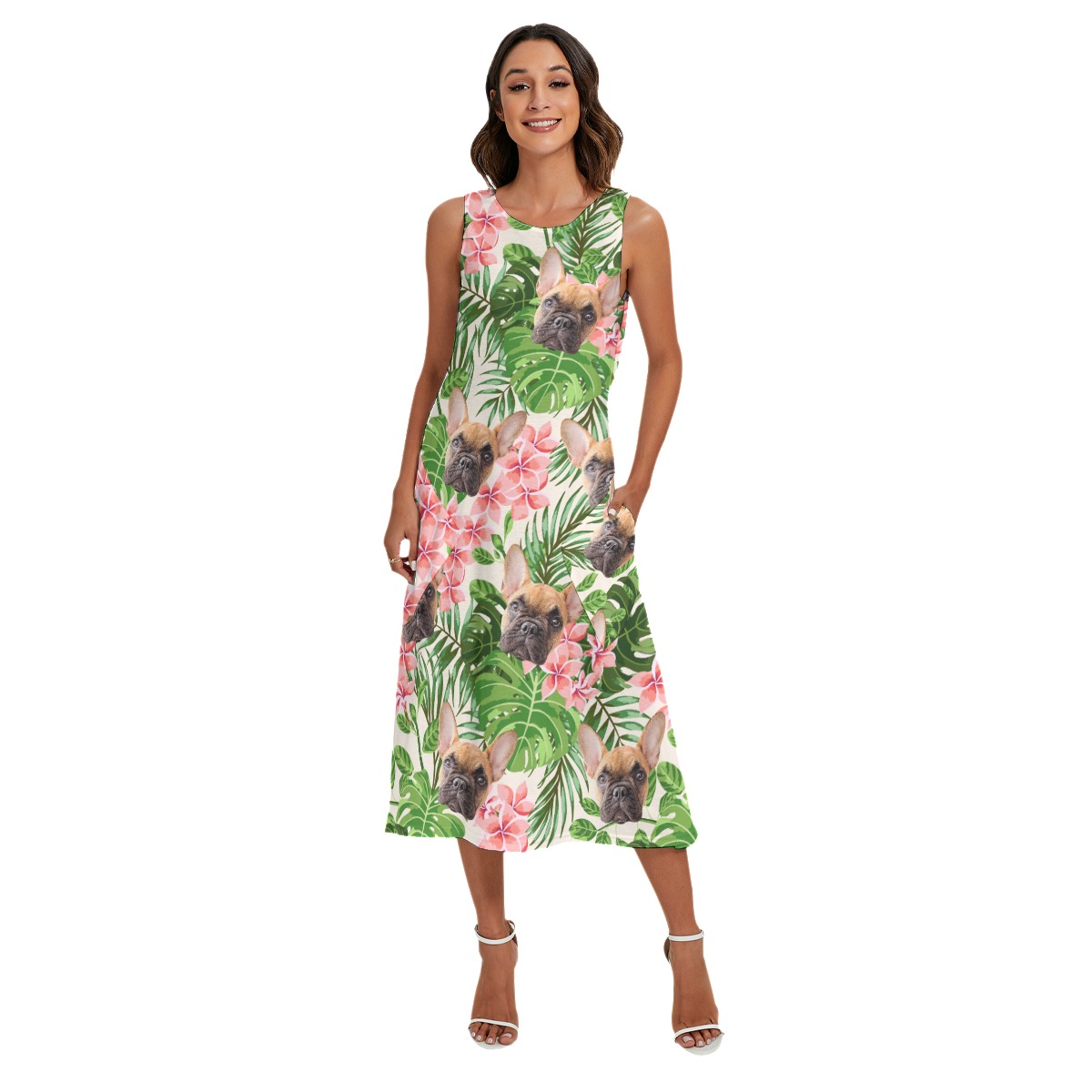Custom Face Aloha Sleeveless Dress - variant image 1