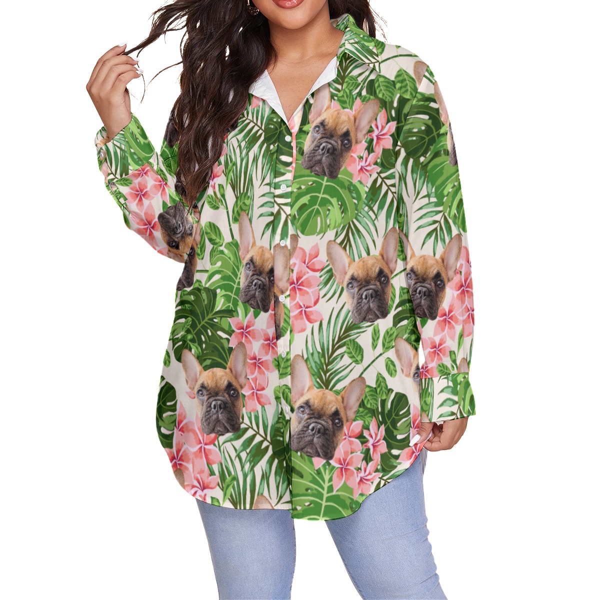 Custom Dog Plus Size Aloha Shirt For Women - variant image 1