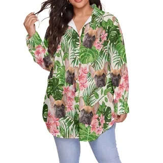 Custom Dog Plus Size Aloha Shirt For Women