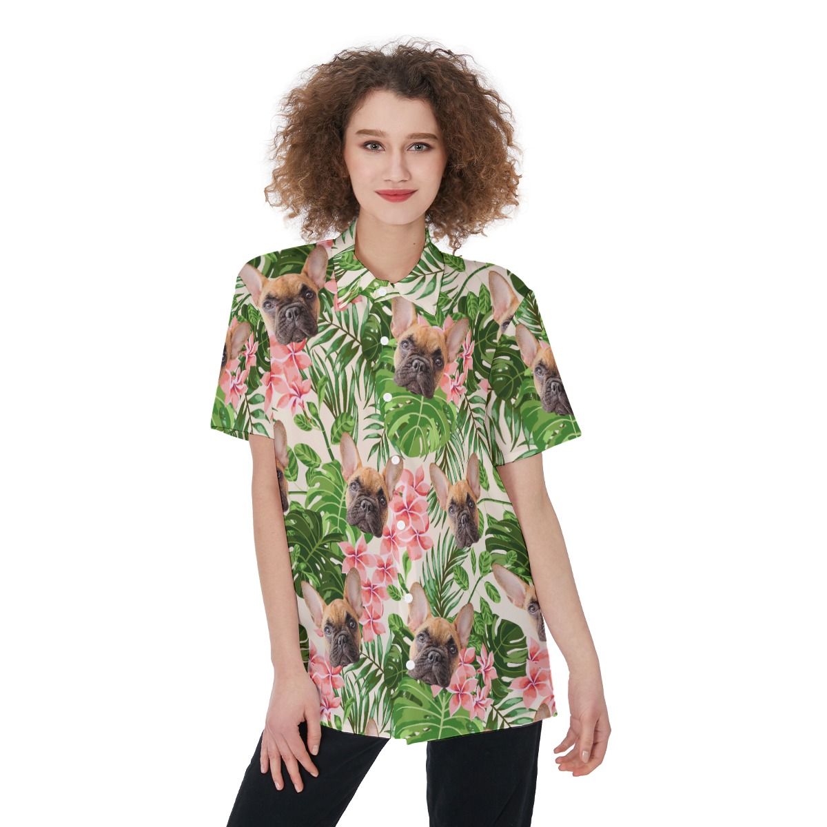 Women's Custom Dog Hawaiian Shirt - variant image 1