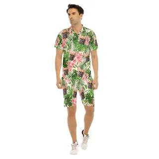 Men's Custom Dog Hawaiian Shirt And Shorts