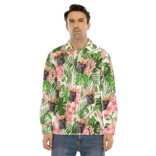 Men's Custom Dog Long Sleeve Hawaiian Shirt
