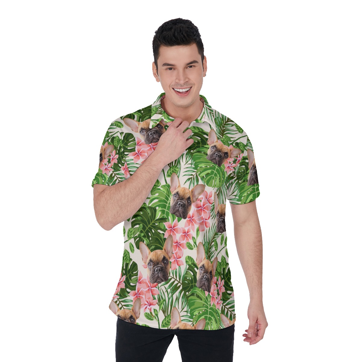 Men's Custom Dog Polo Hawaiian Shirt - variant image 1
