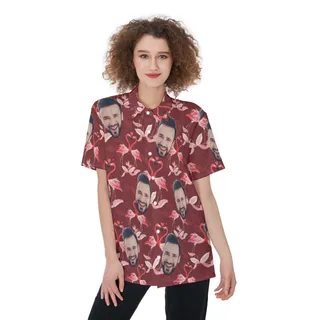 Face Custom Hawaiian Shirt For Women