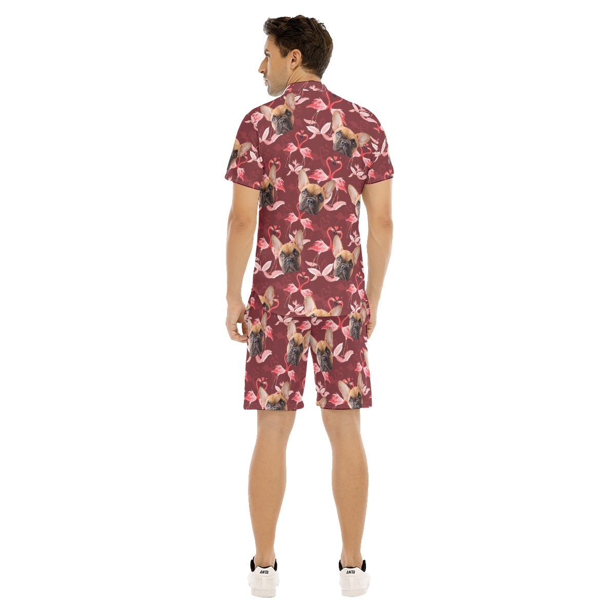 Men's Custom Dog Face Hawaiian Shirt And Shorts