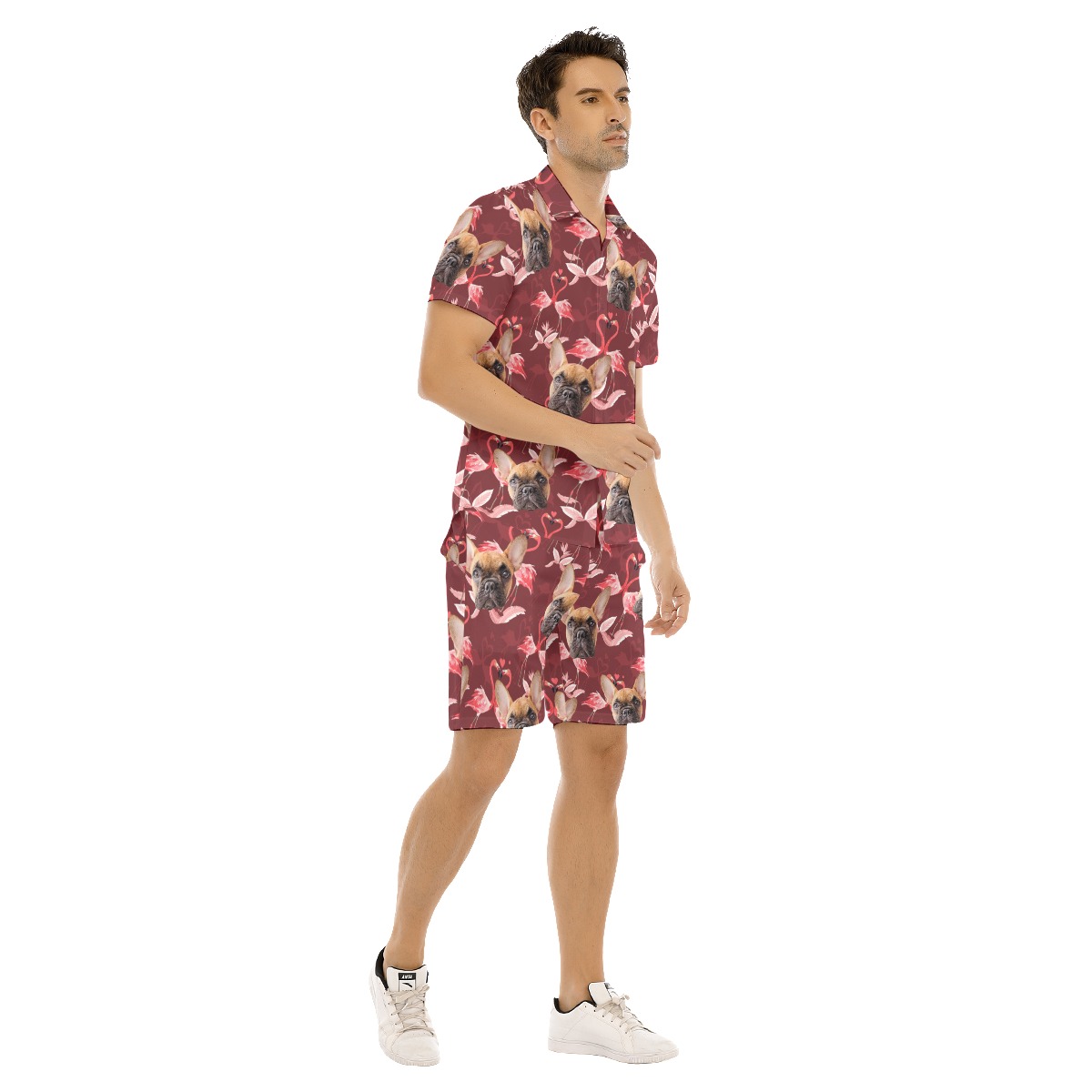 Men's Custom Dog Face Hawaiian Shirt And Shorts