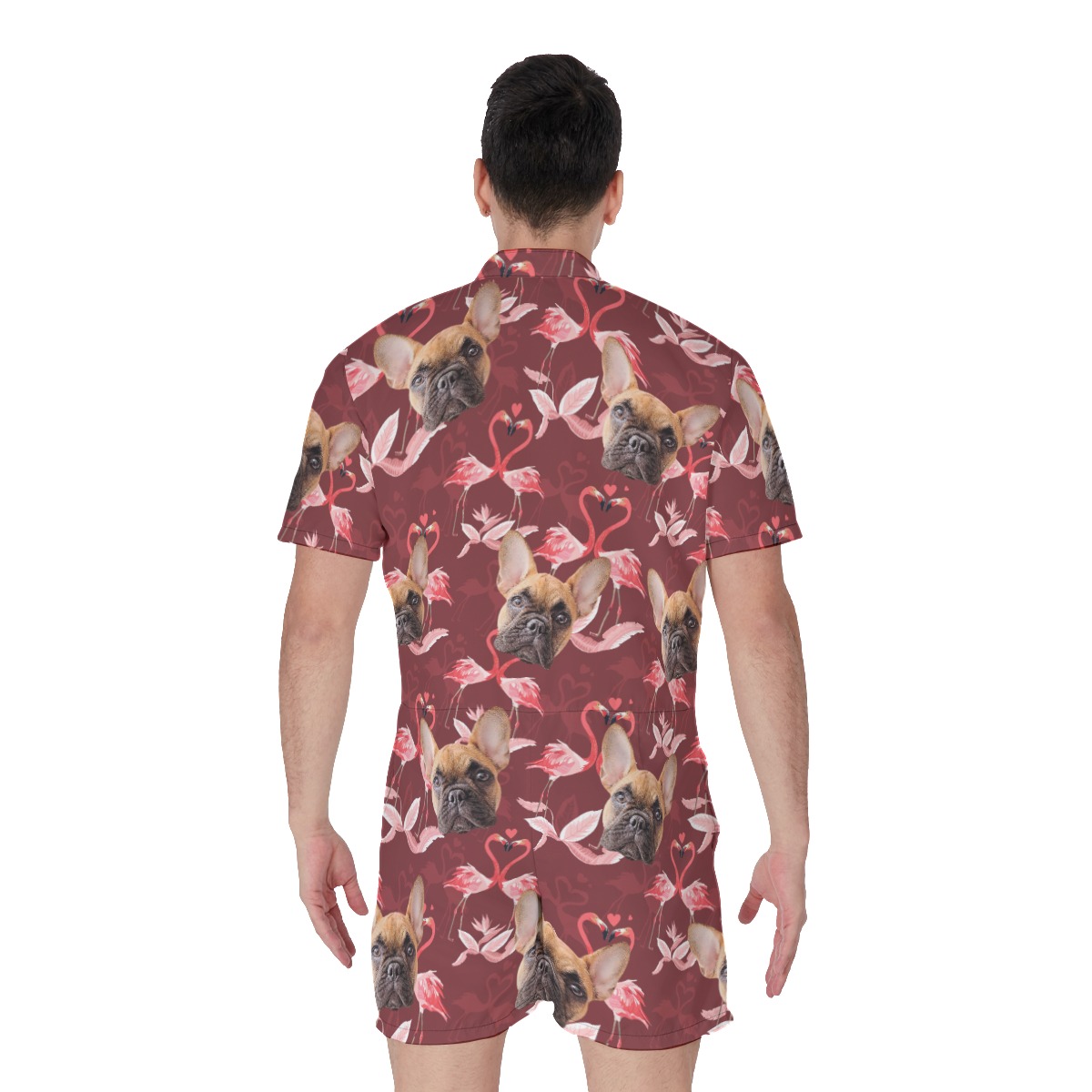 Men's Custom Dog Face Hawaiian Romper