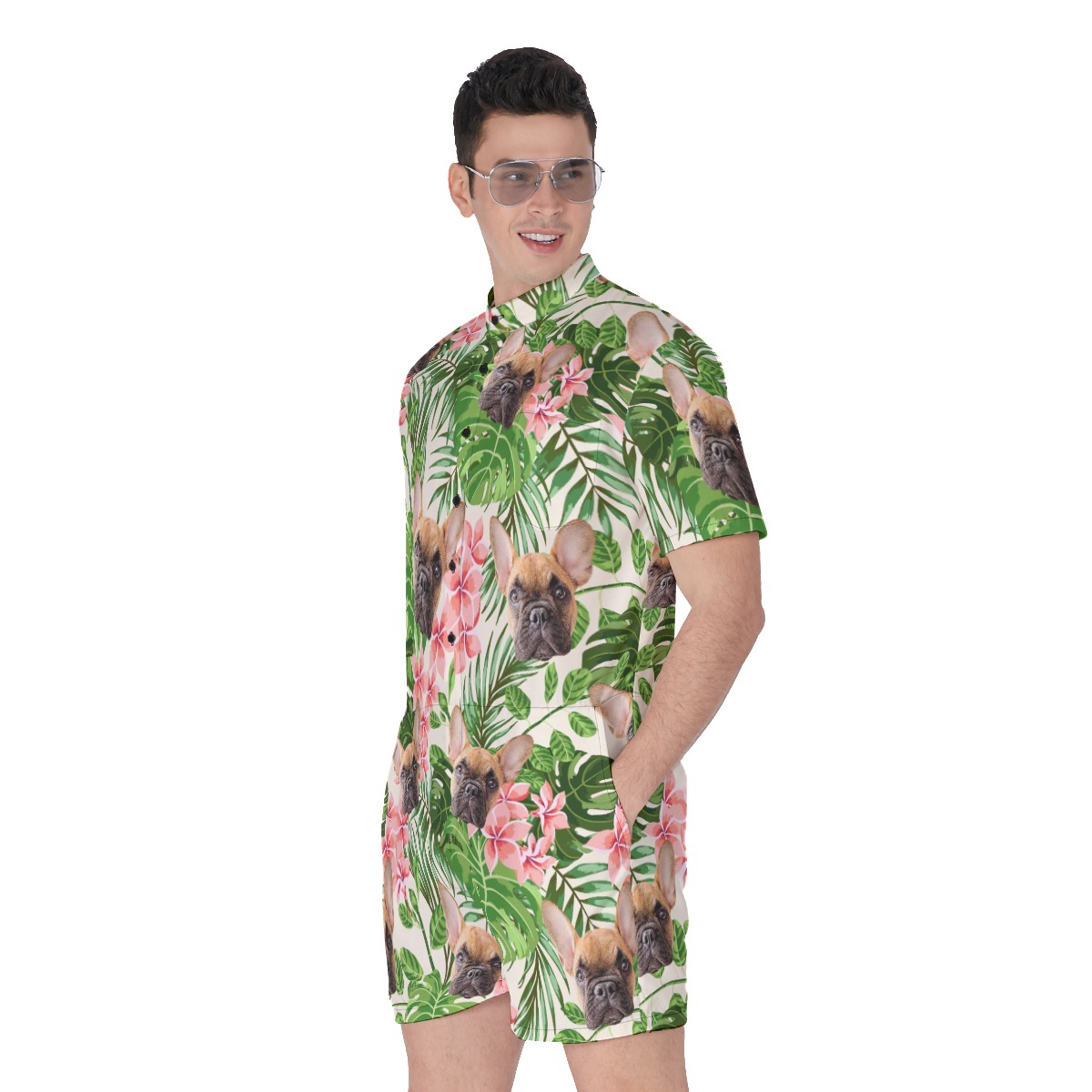 Men's Custom Dog Hawaiian Romper