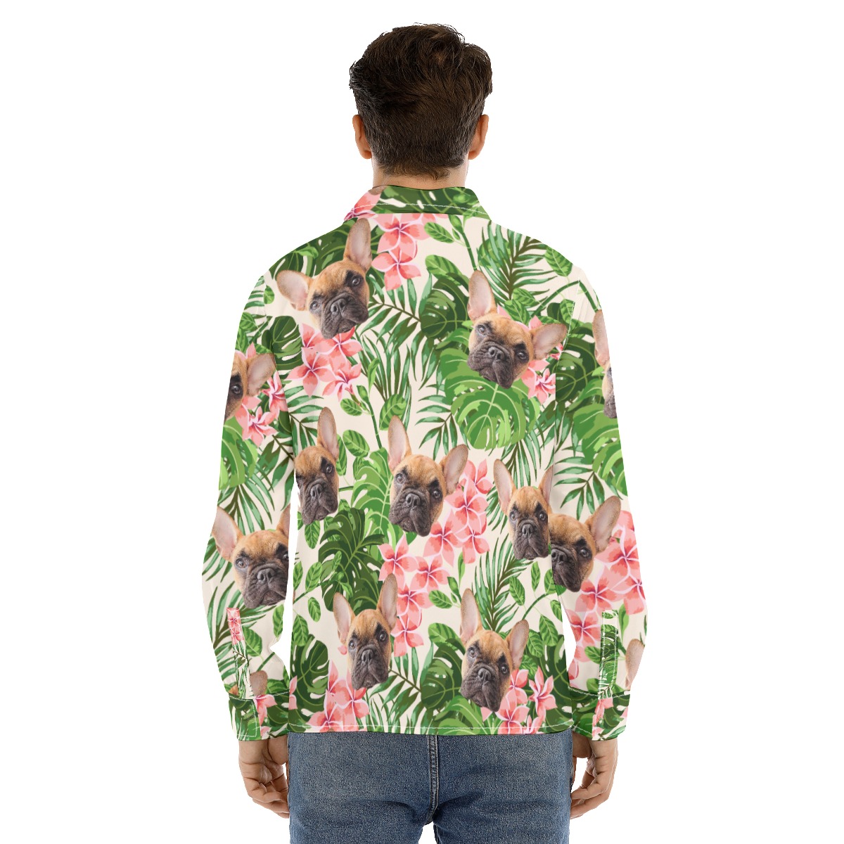 Men's Custom Dog Long Sleeve Hawaiian Shirt