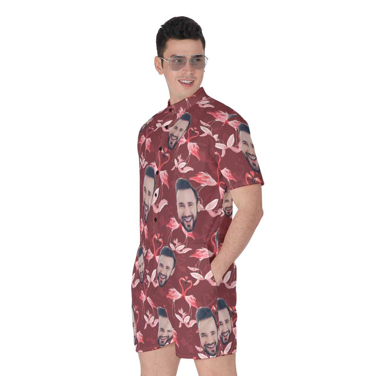 Custom Face Aloha Romper For Men