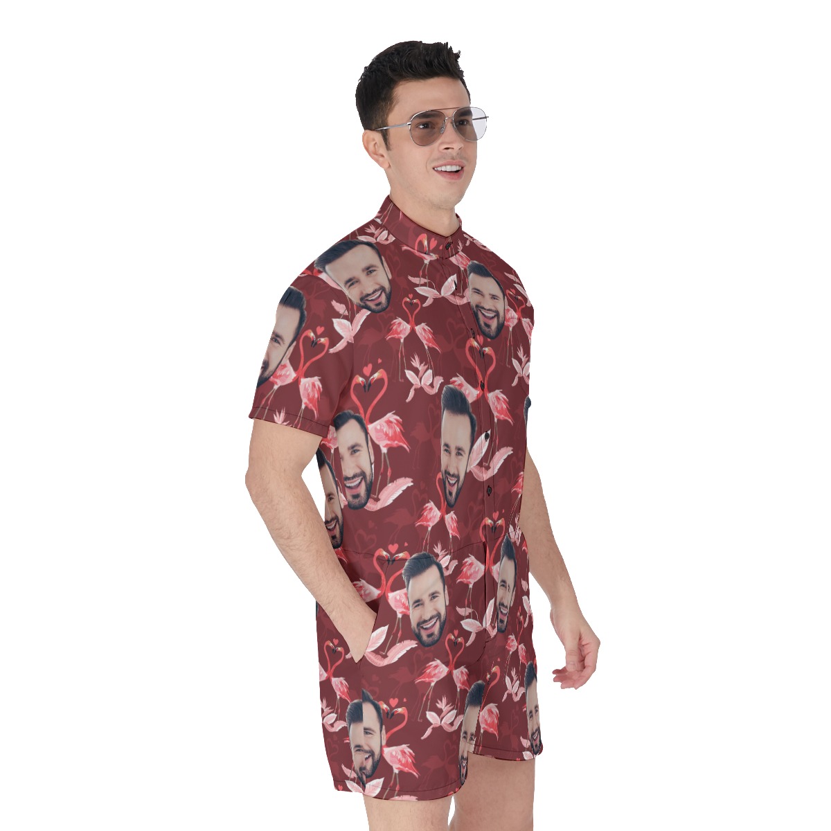 Custom Face Aloha Romper For Men