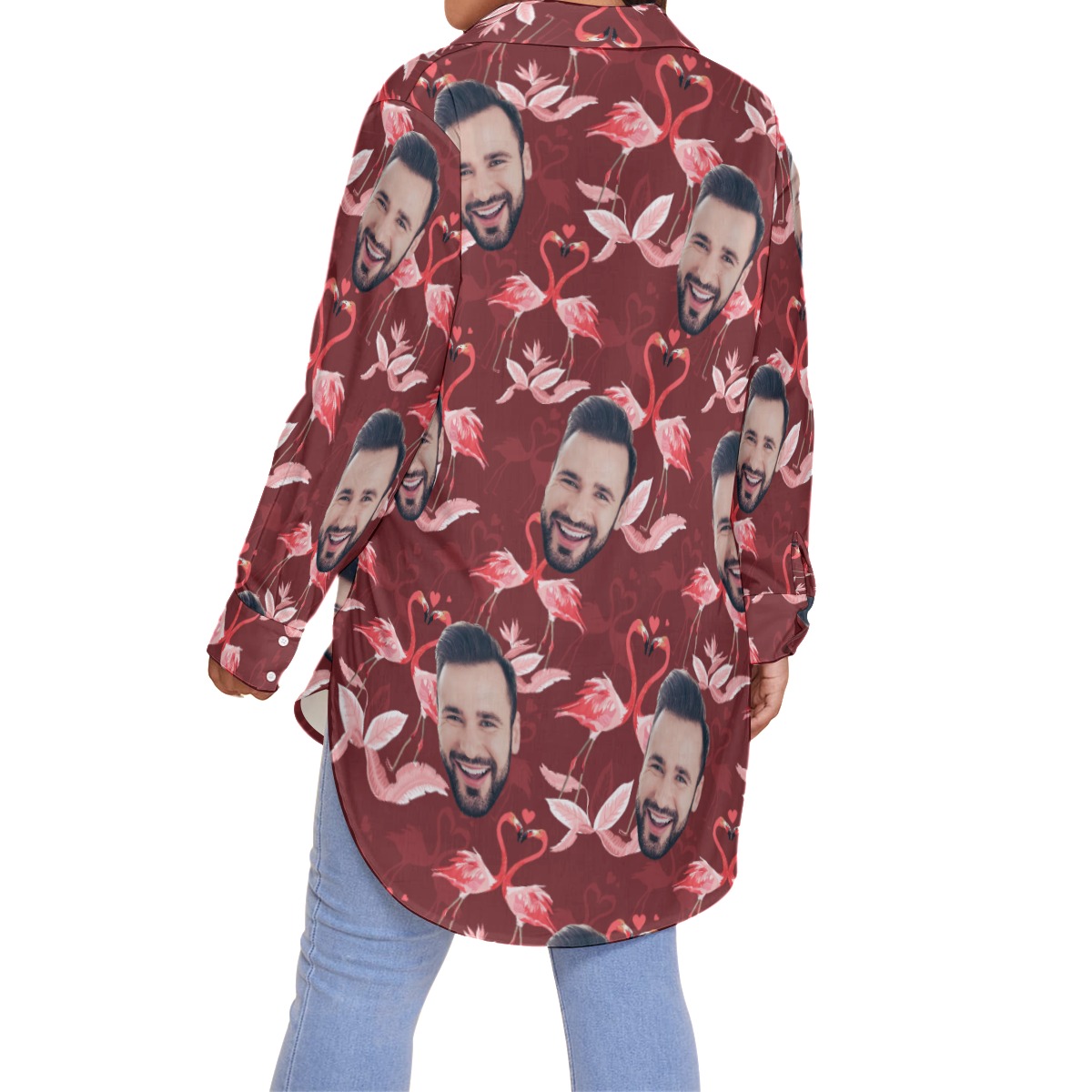 Custom Face Oversized Hawaiian Shirts For Women