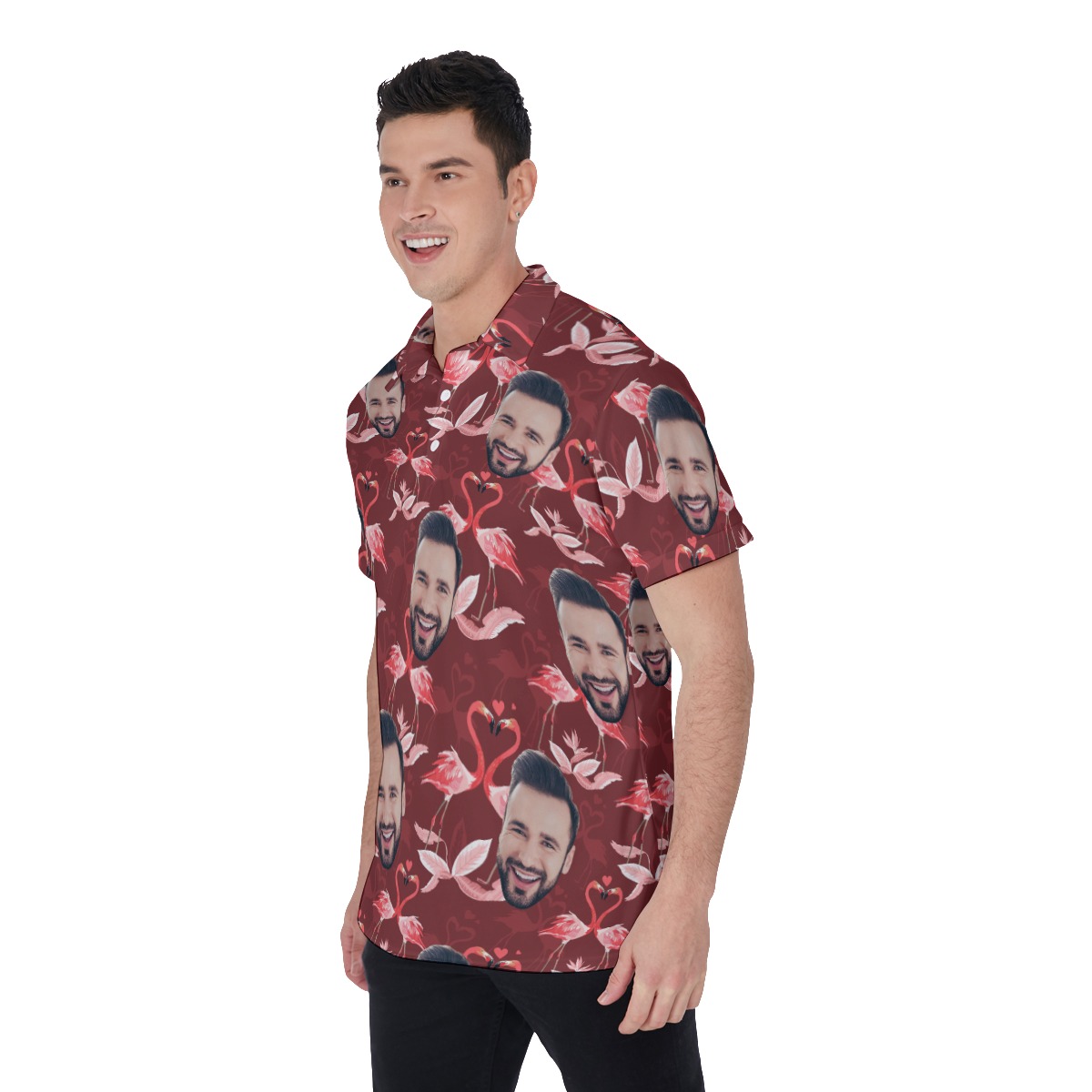 Men's Face Custom Polo Hawaiian Shirts