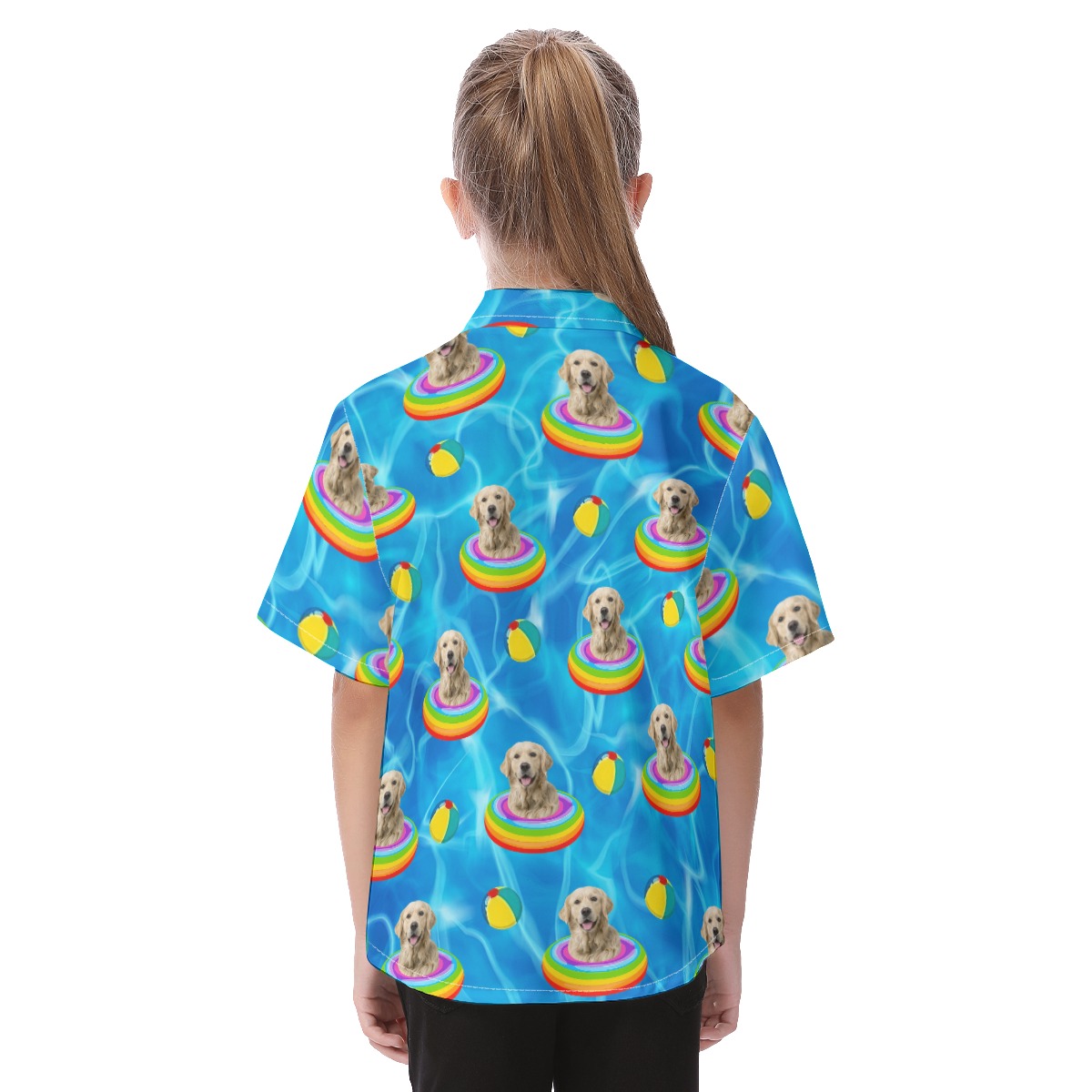 Cute Custom Pet Face Summer Aloha Shirt For Kids