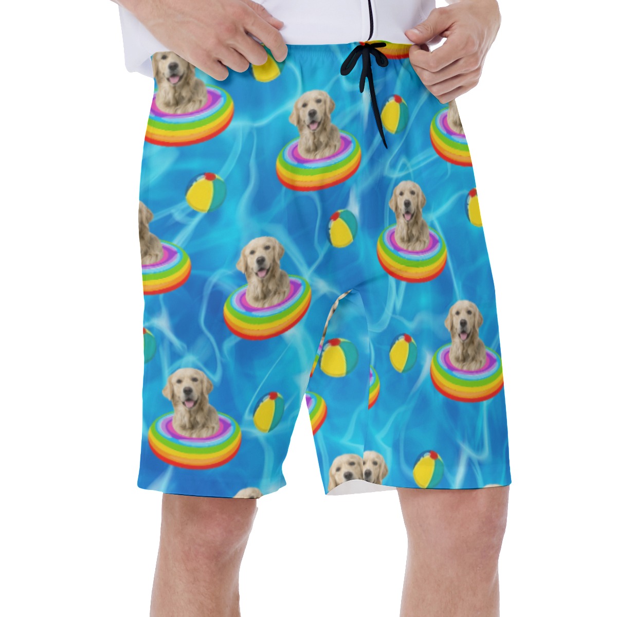 Custom Hawaiiam Swim Trunks With Pet Face