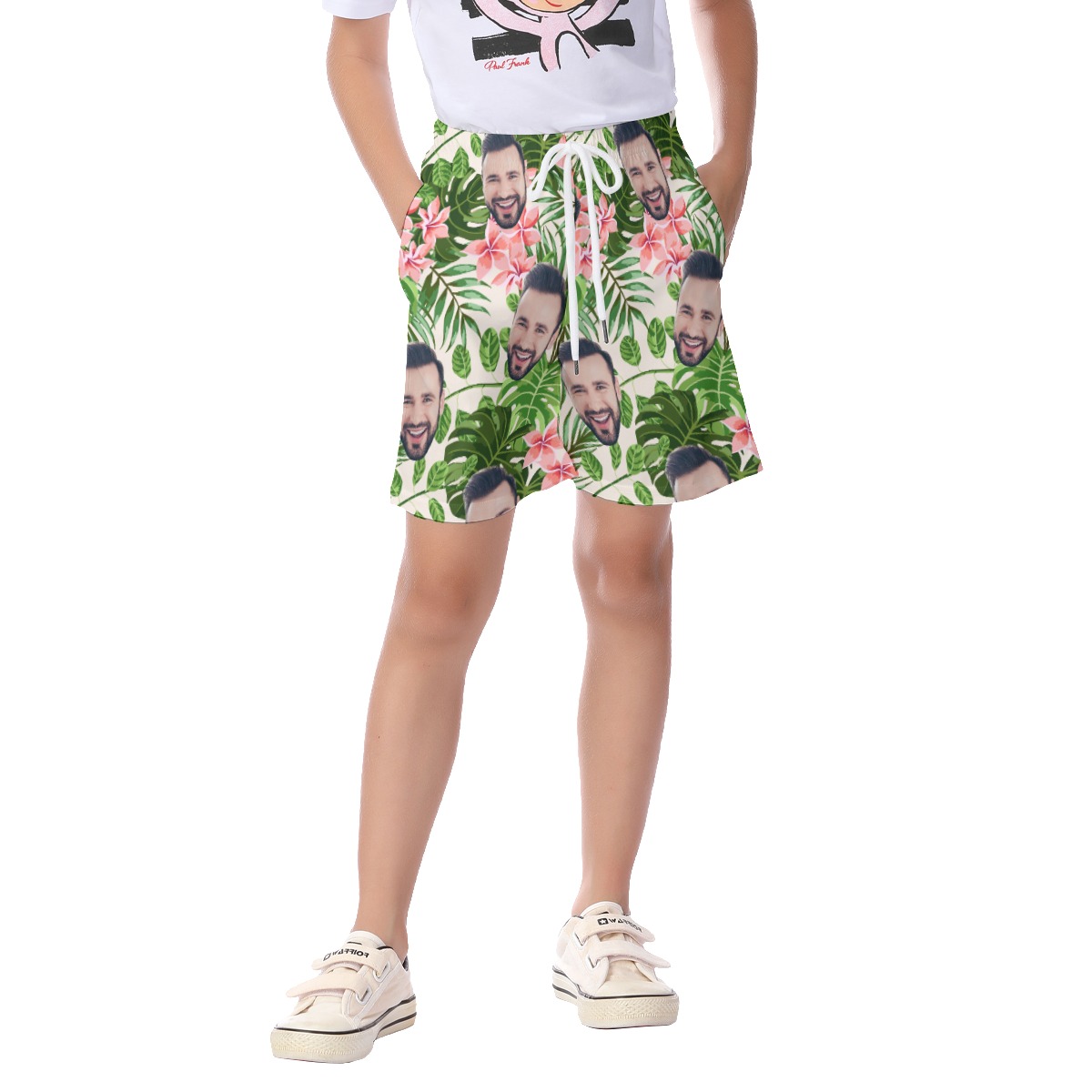 Custom Face Hawaiian Casual Shorts For Kids - variant image 1