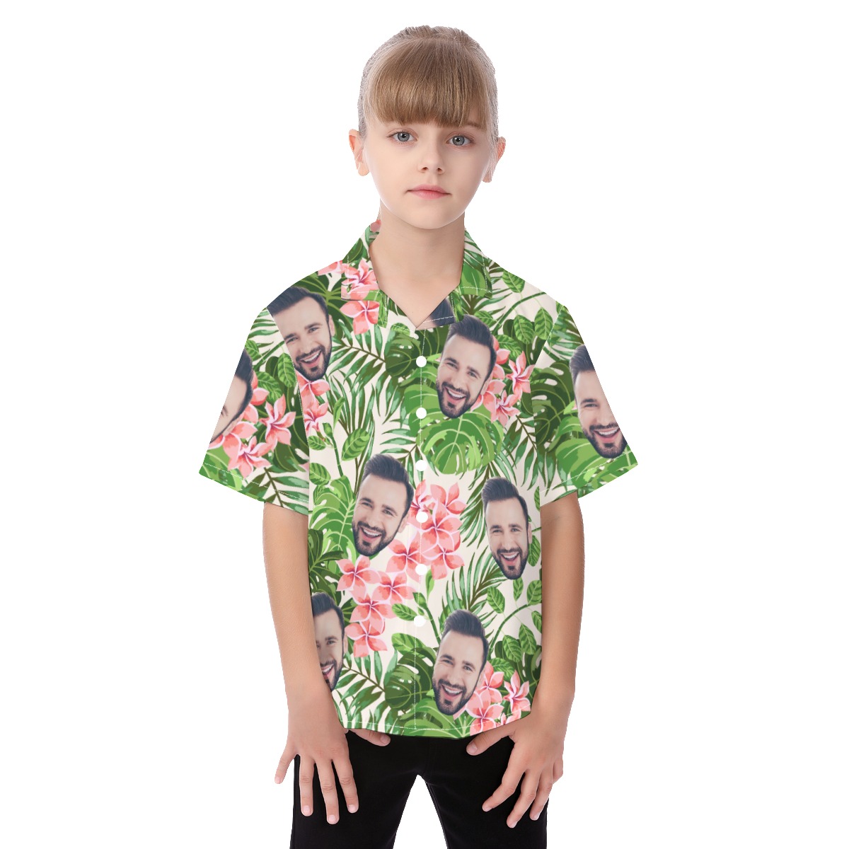 Custom Face Hawaiian Shirt For Kids - variant image 1