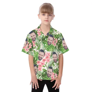 Custom Face Hawaiian Shirt For Kids