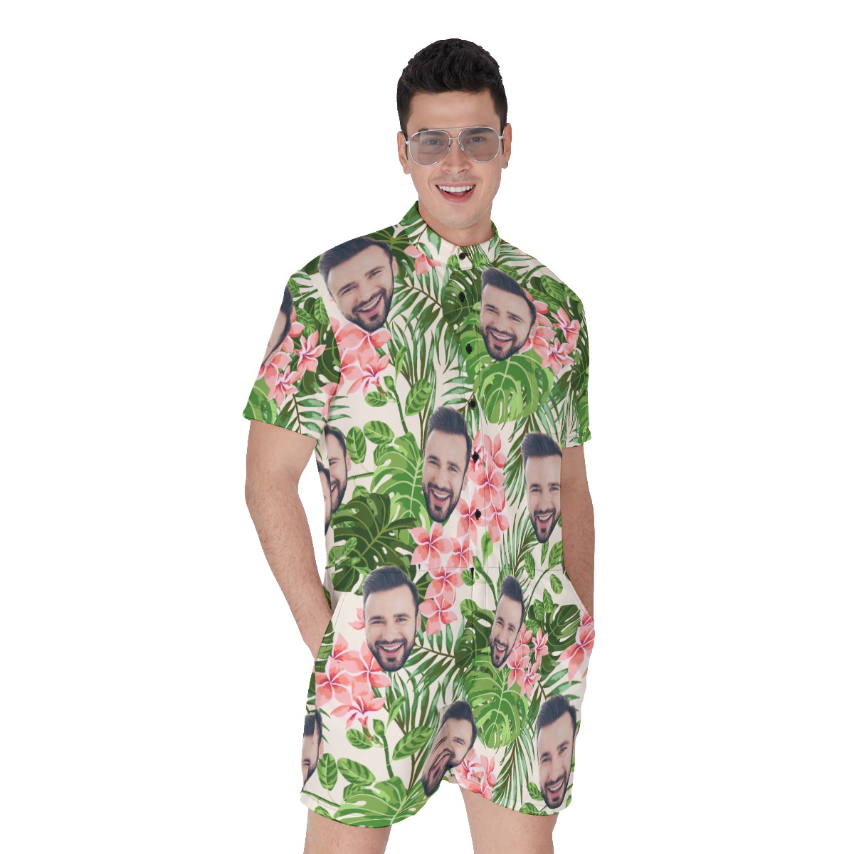 Custom Face Aloha Rompers For Men - variant image 1