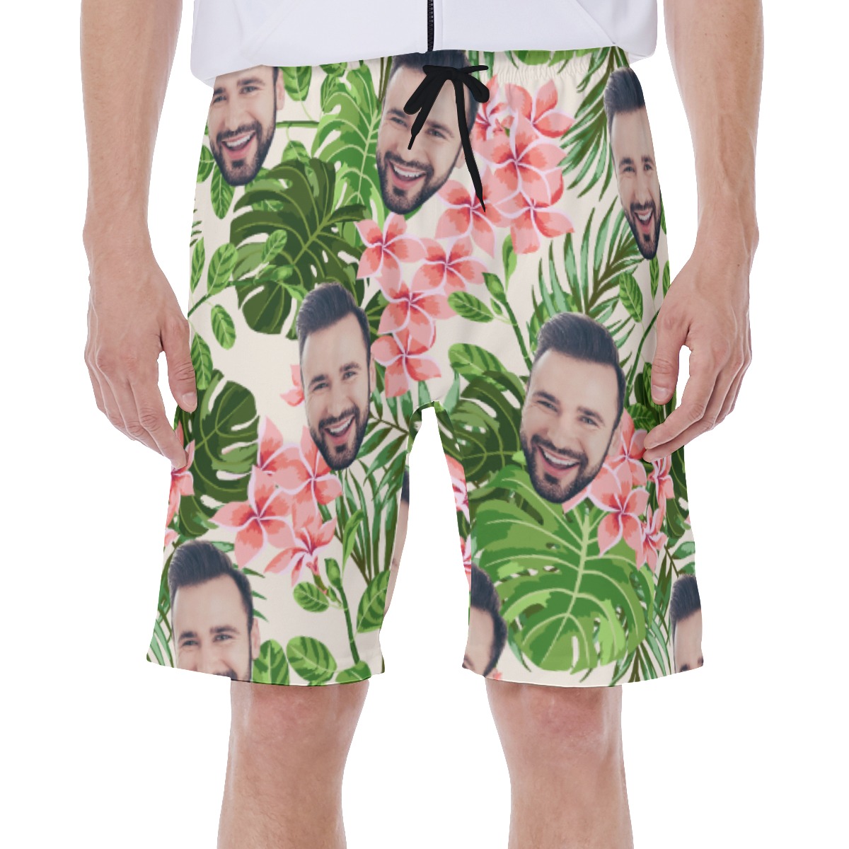Face Custom Hawaiian Swim Trunks For Men - variant image 1