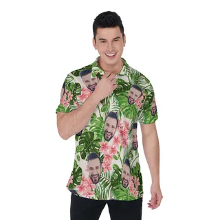 Custom Face Polo Hawaiian Shirt For Men