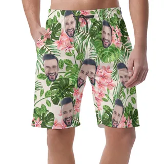 Custom Face Hawaiian Shorts For Men