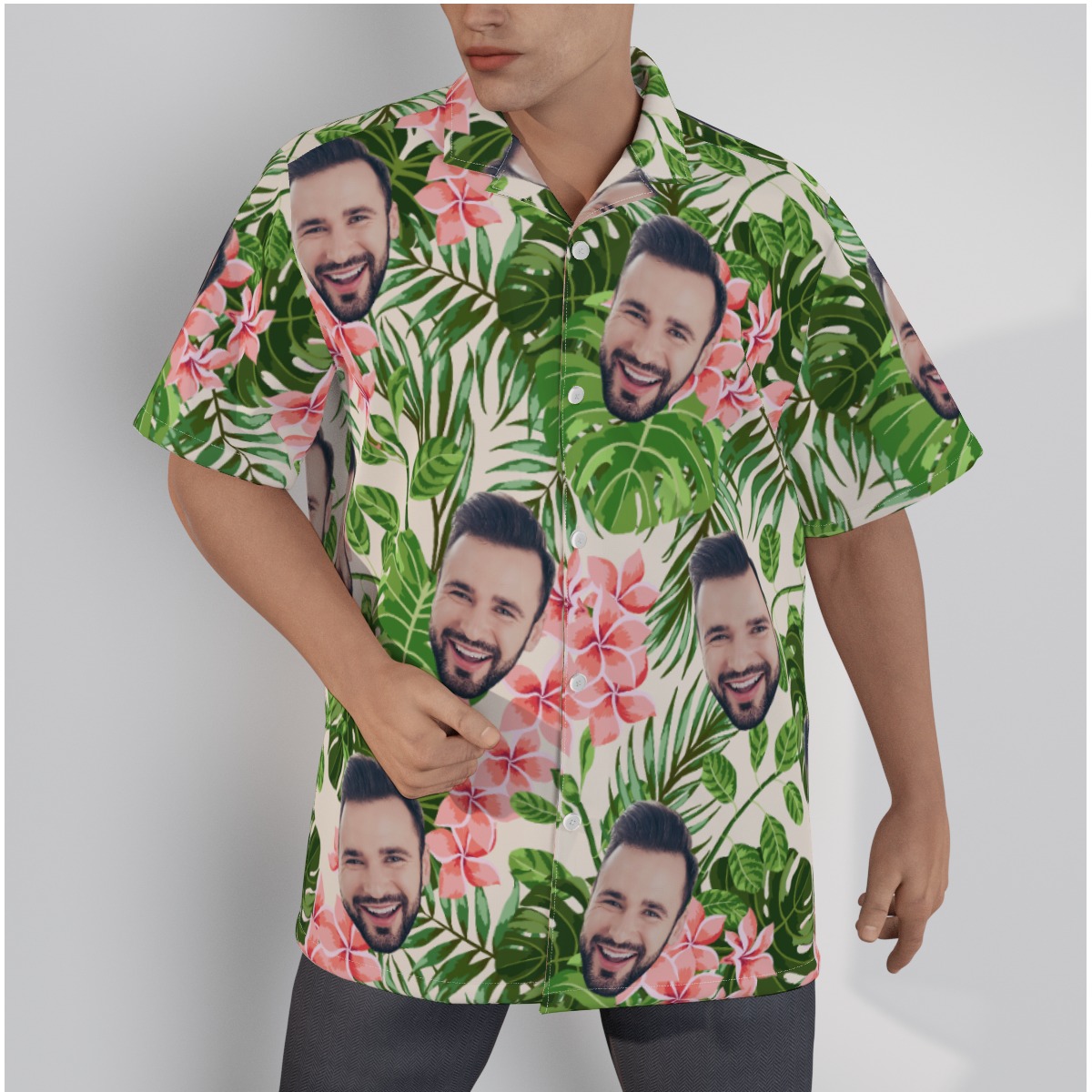 Men's Custom Face Hawaiian Shirt - variant image 1