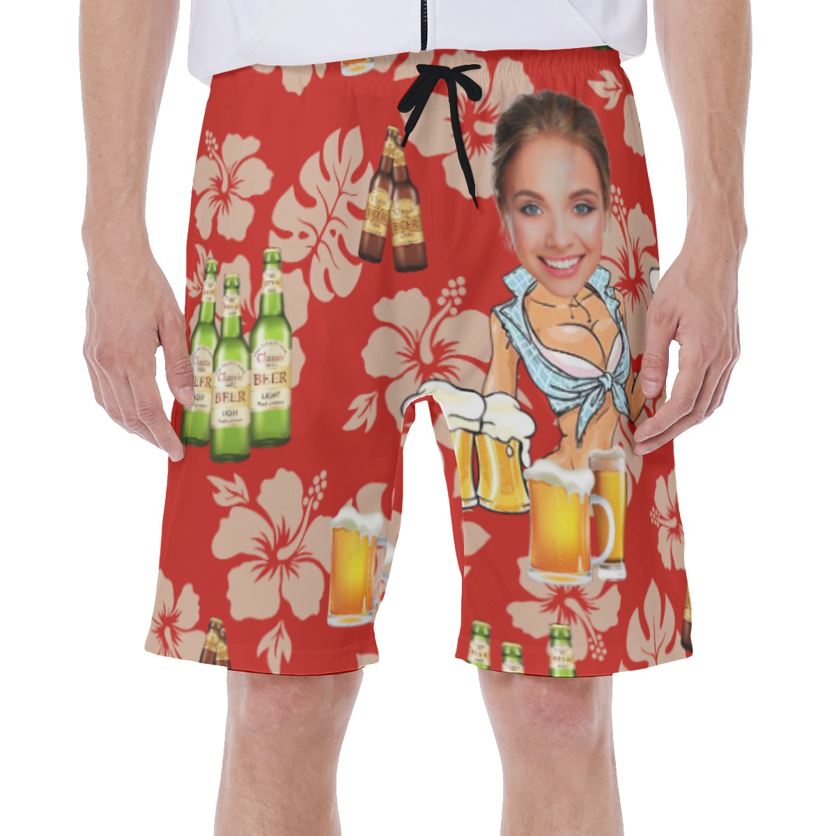 Funny Custom Face Beer Summer Swimwear For Men - variant image 1