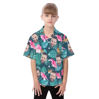 Custom Face Hawaiian Shirts For Kids