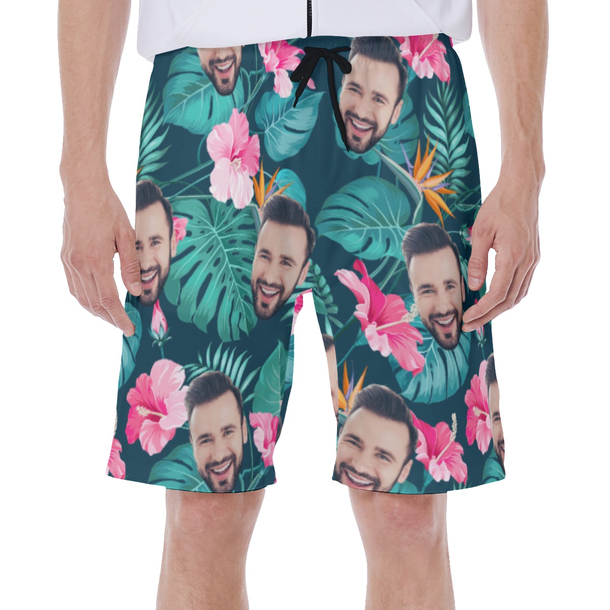 Custom Face Aloha Swim Trunks For Men - variant image 1