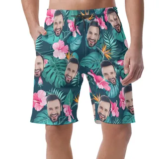 Custom Face Hawaii Shorts For Men