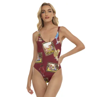 Custom Photos Red Hawaiian Swimsuit For Women