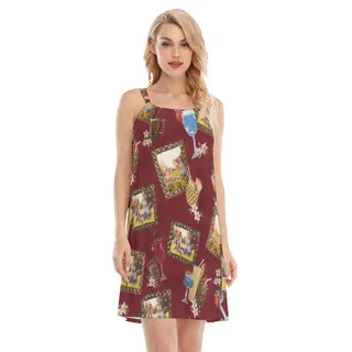 Tropical Tiki Drinks Custom Photos Aloha Cami Dress For Women