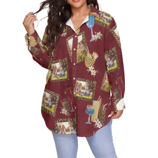 Funny Custom Photos With Tropical Drinks Hawaiian Plus Size Shirt