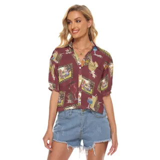 Tropical Tiki Drinks Custom Photos Hawaiian Crop Top Shirt