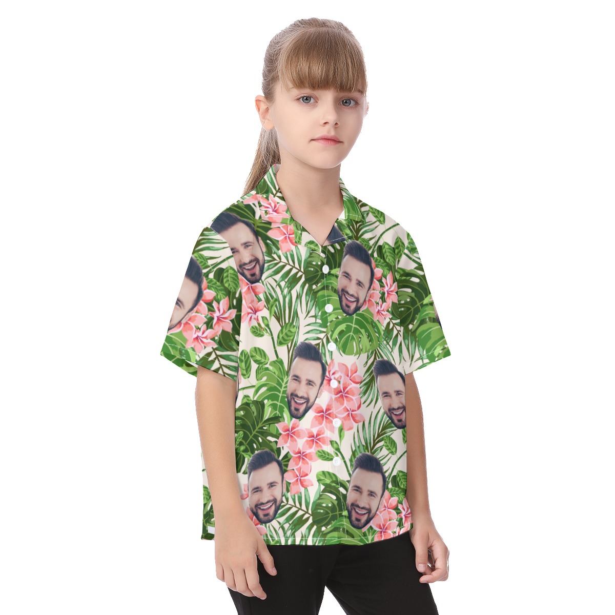 Custom Face Hawaiian Shirt For Kids