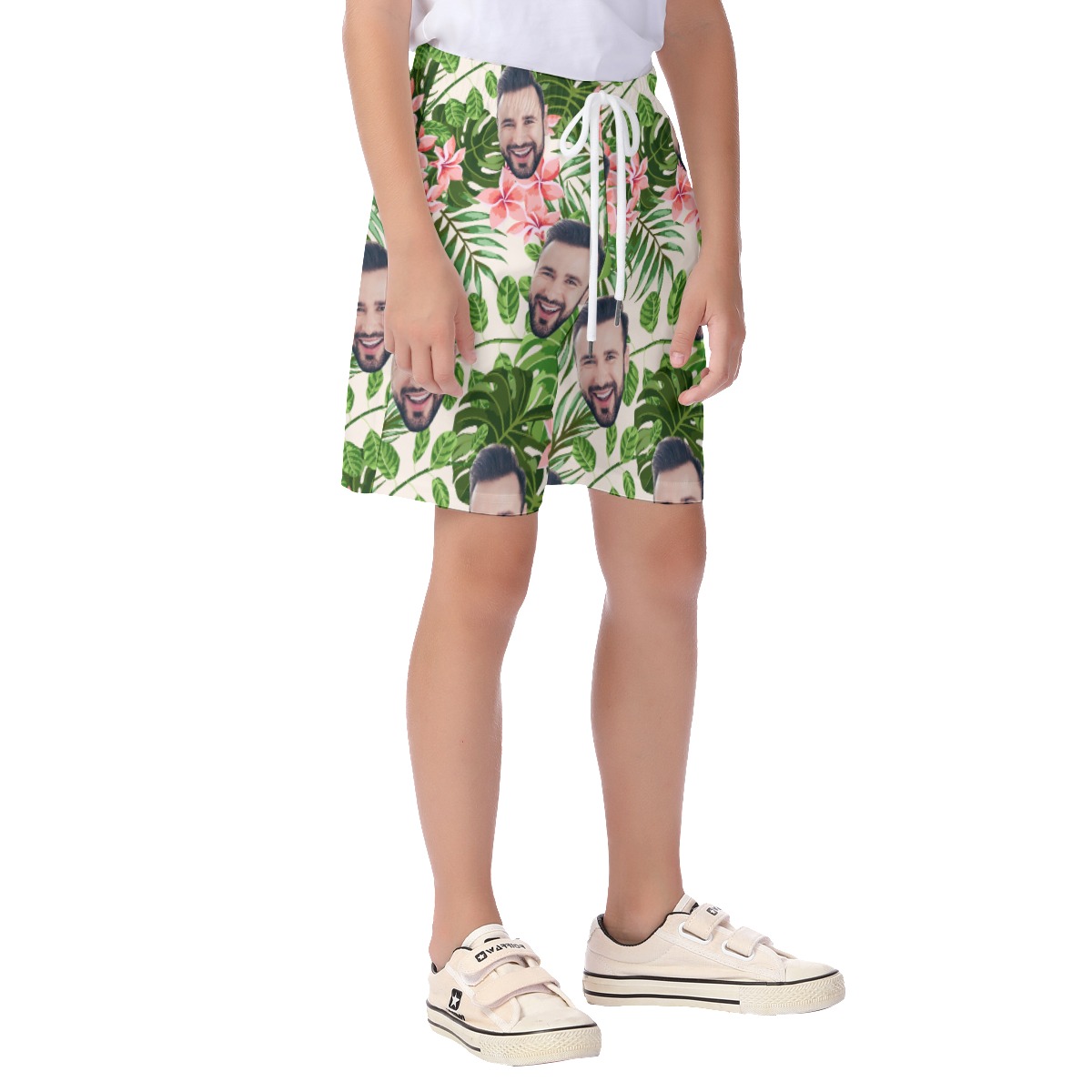 Custom Face Hawaiian Casual Shorts For Kids