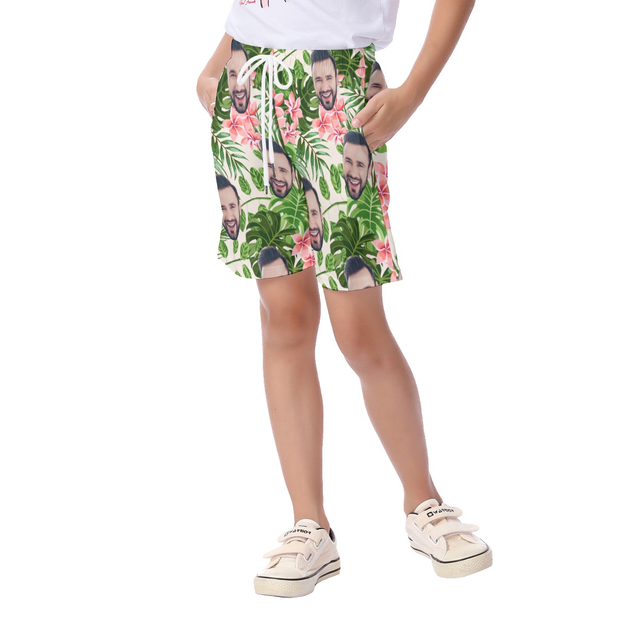 Custom Face Hawaiian Casual Shorts For Kids