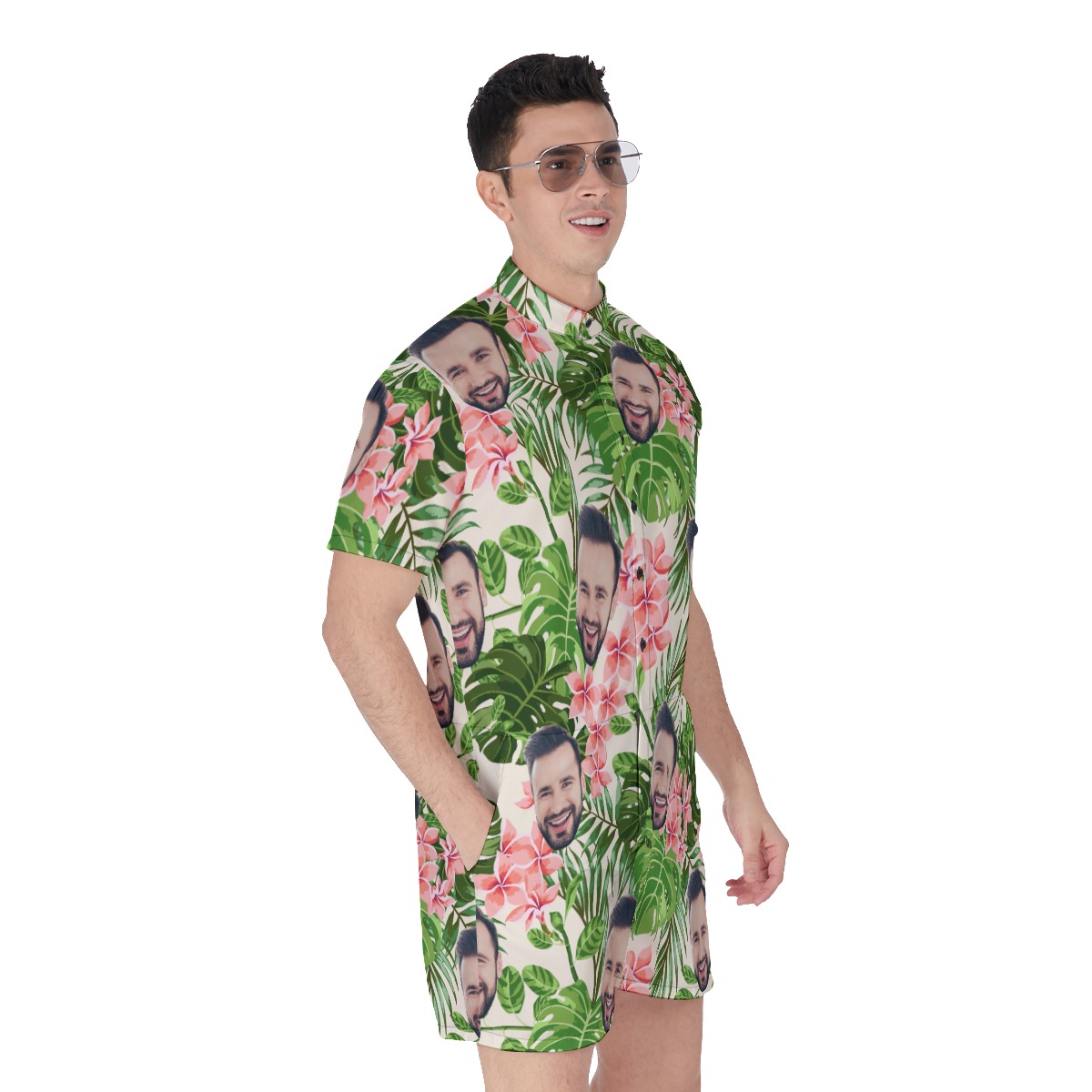Custom Face Aloha Rompers For Men