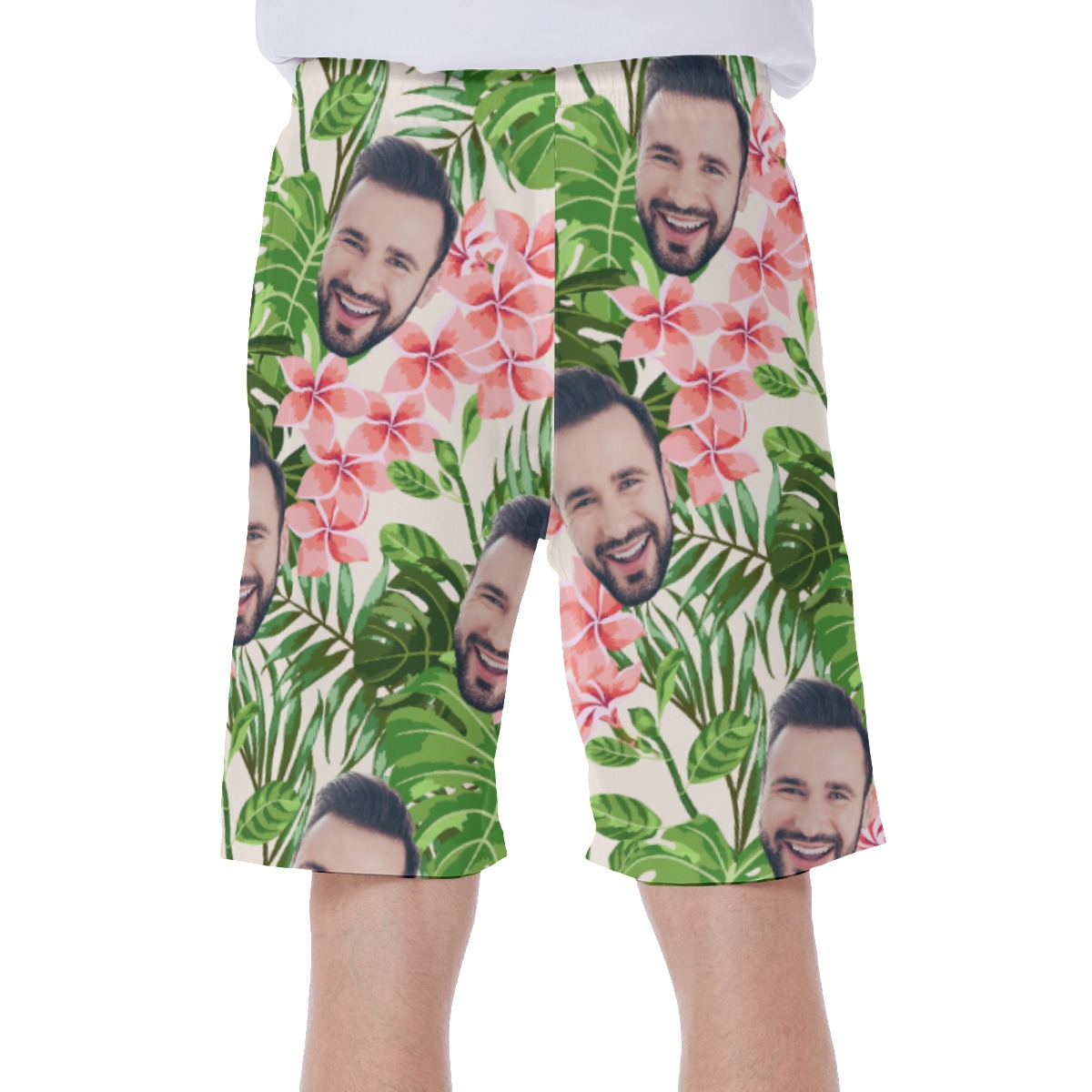 Face Custom Hawaiian Swim Trunks For Men