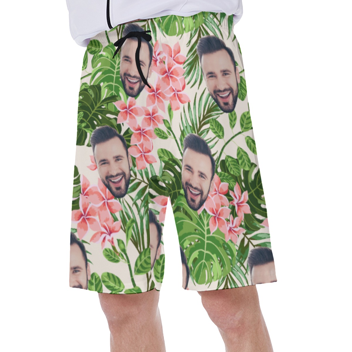 Face Custom Hawaiian Swim Trunks For Men