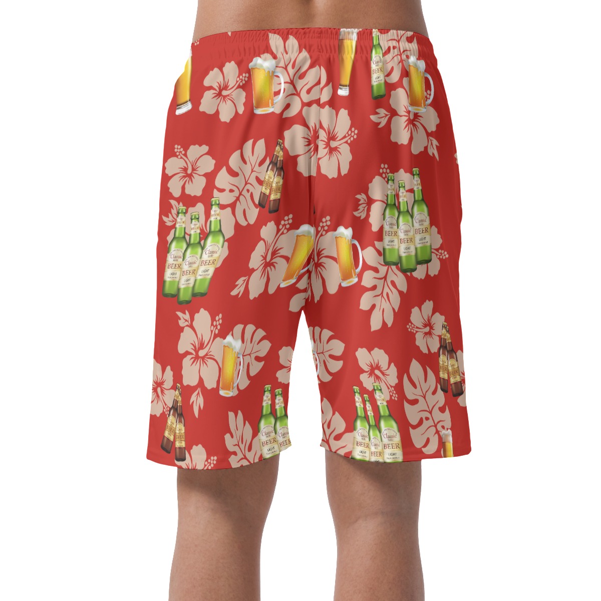 Funny Custom Face Beer Summer Beach Shorts For Men