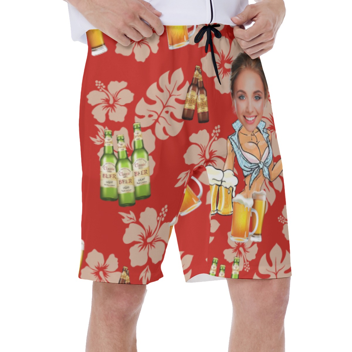 Funny Custom Face Beer Summer Swimwear For Men
