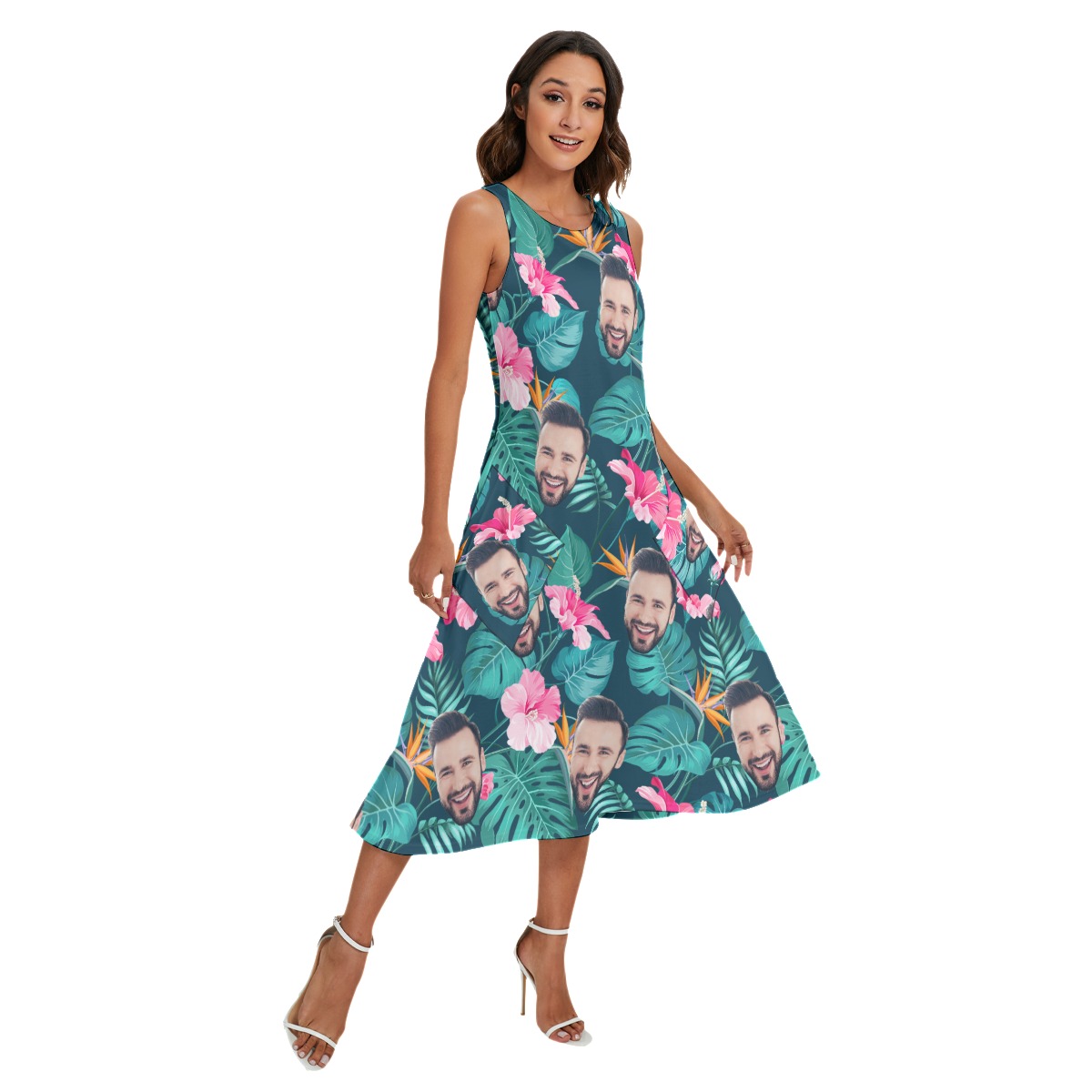 Unique Custom Face Sleeveless Dress