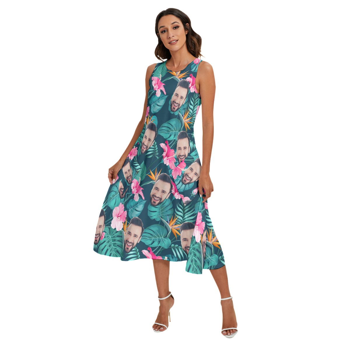 Unique Custom Face Sleeveless Dress