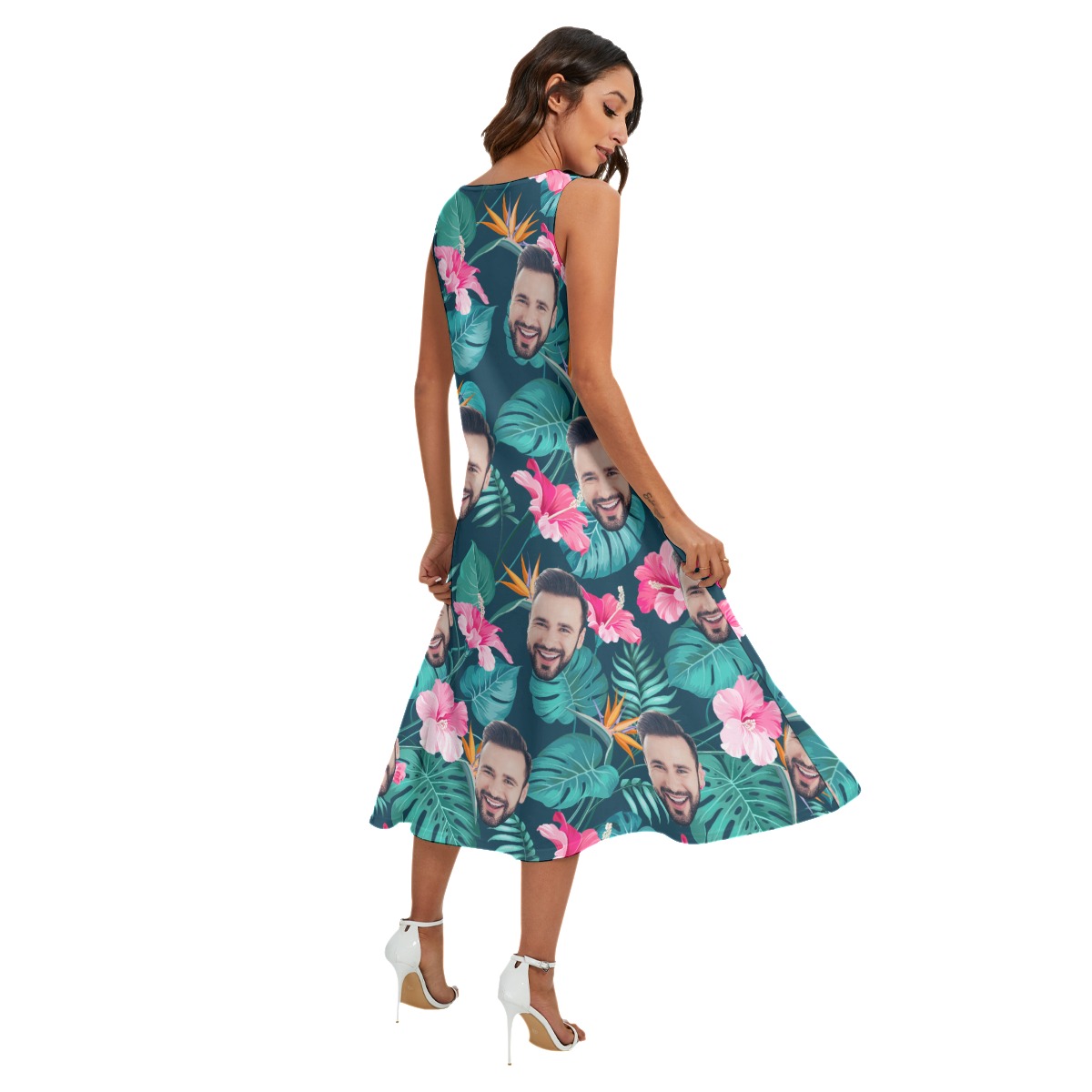 Unique Custom Face Sleeveless Dress
