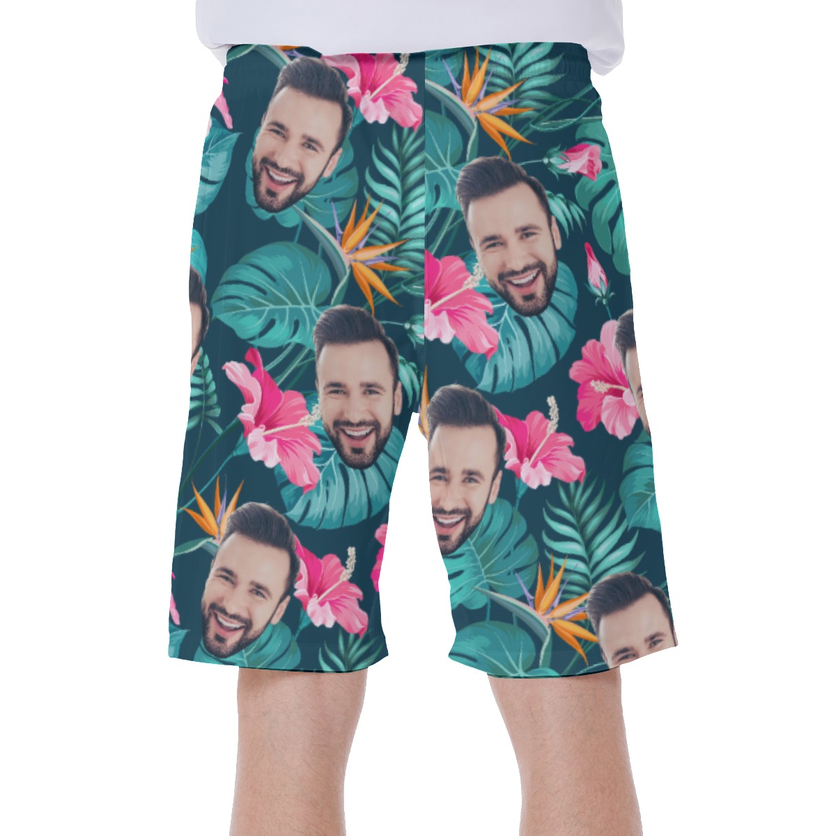 Custom Face Aloha Swim Trunks For Men