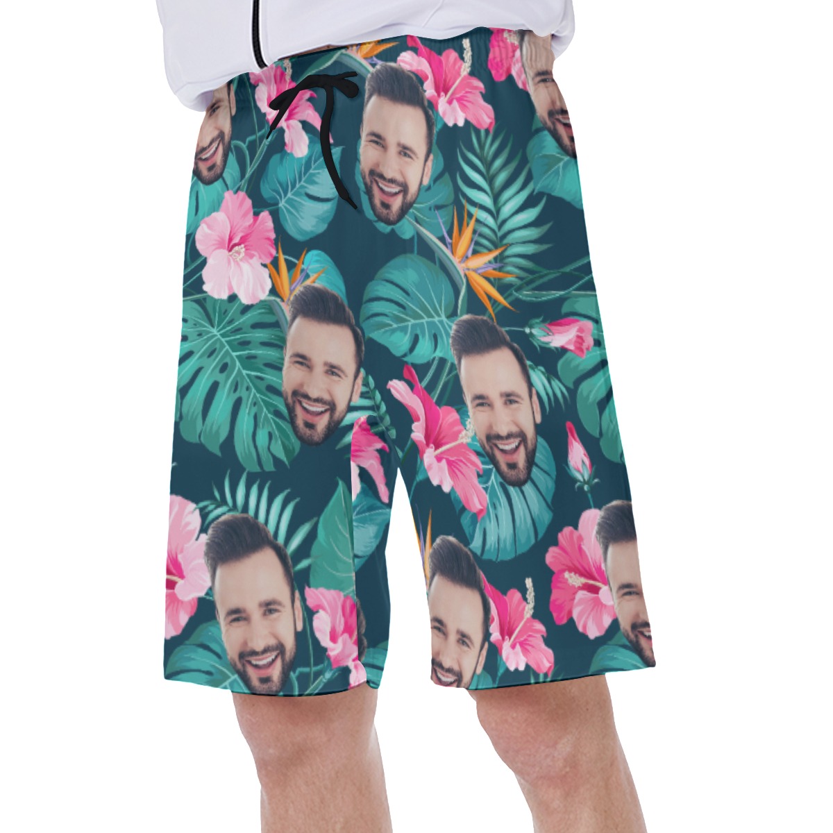 Custom Face Aloha Swim Trunks For Men